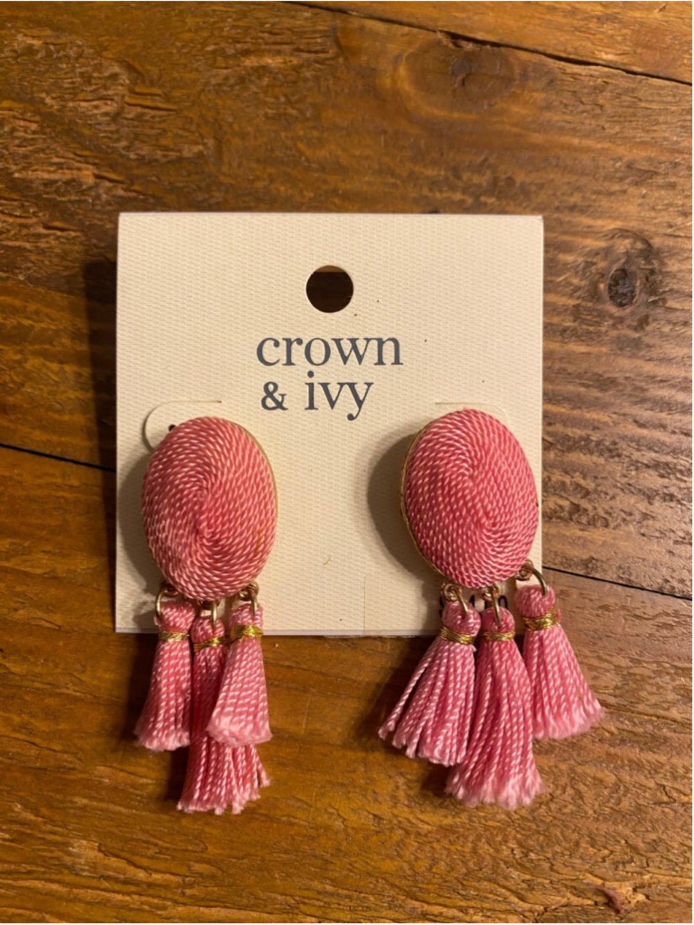 Crown & Ivy NWT earrings pink dangly